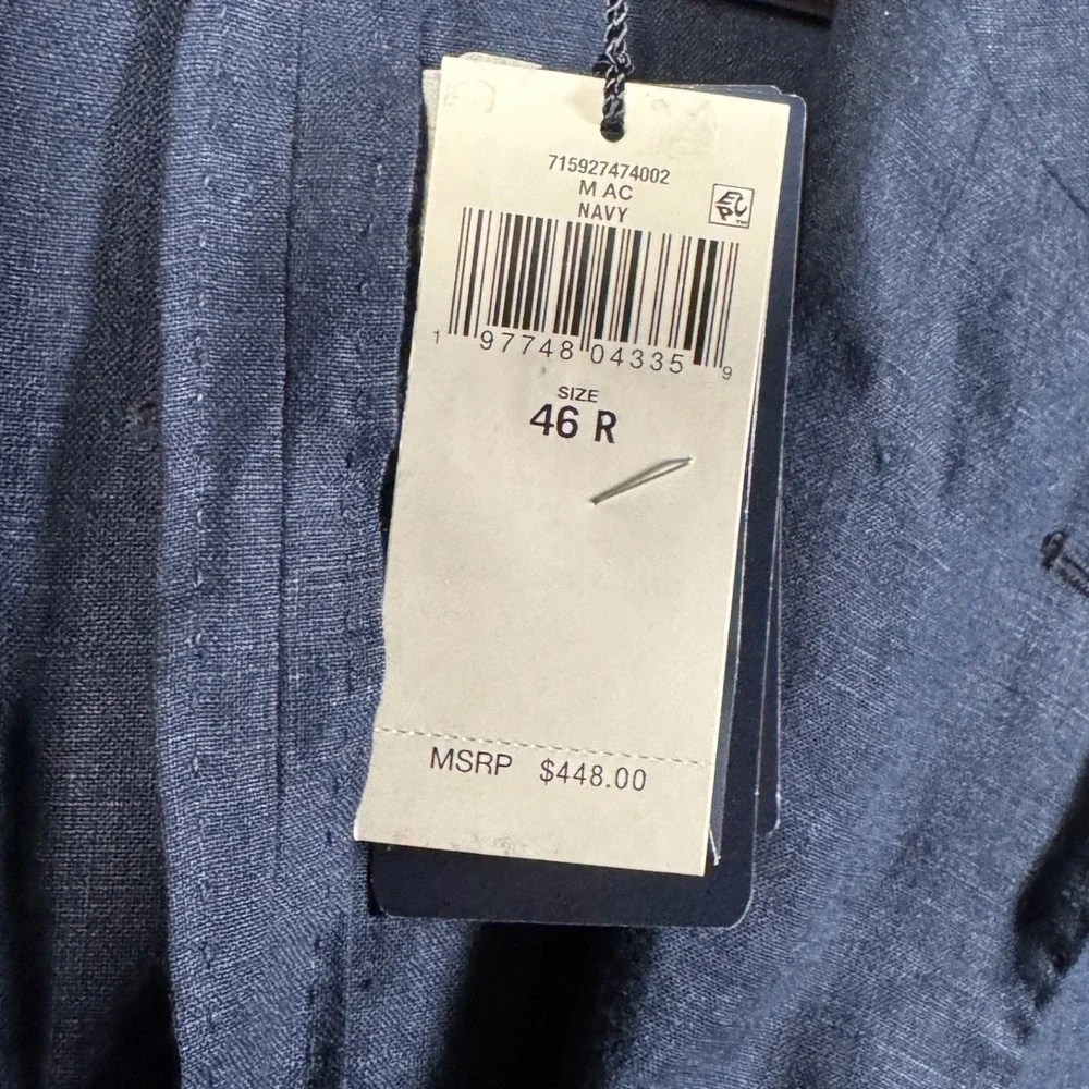 Polo Ralph Lauren Blazer Mens 46R Navy Soft Linen Modern Fit $448